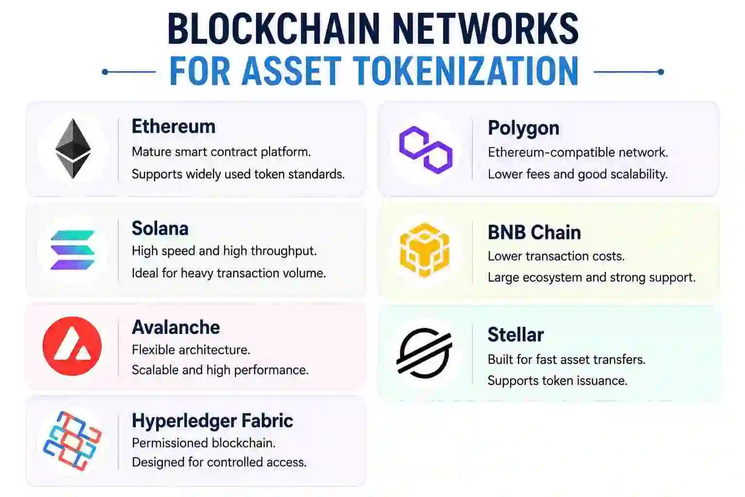 Blockchain Network for Asset Tokenizaton Infography